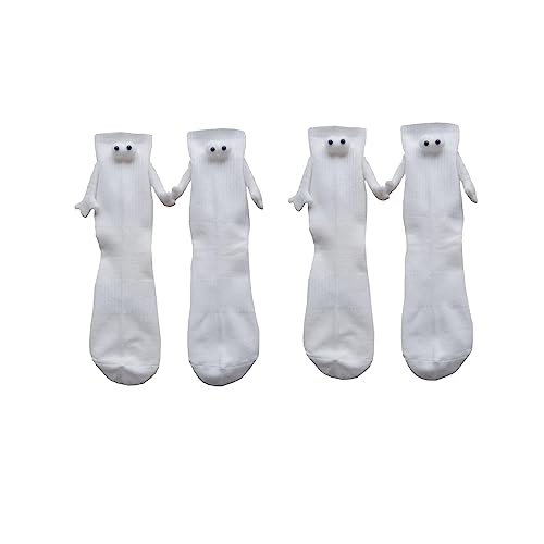 lustige magnetische Saug 3D Puppen Paar, Paar-Händchen-Socken – Hand-in-Hand-Socken, Freundschaftssocken, Unisex lustige Pärchen-Händchenhaltende Socke,Show-Off-Socken für Damen und Herren von Voiakiu