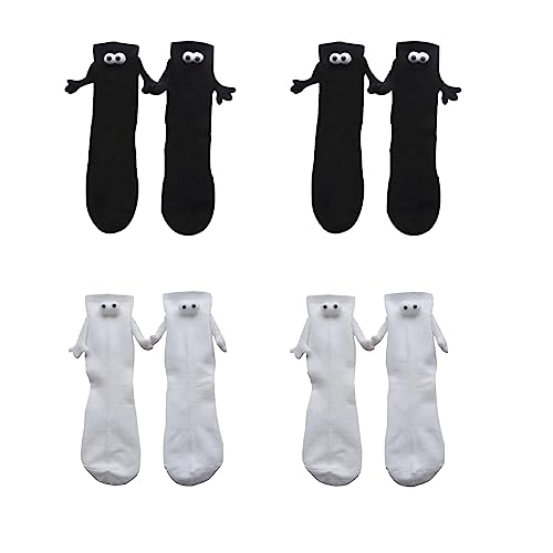 lustige magnetische Saug 3D Puppen Paar, Paar-Händchen-Socken – Hand-in-Hand-Socken, Freundschaftssocken, Unisex lustige Pärchen-Händchenhaltende Socke,Show-Off-Socken für Damen und Herren von Voiakiu