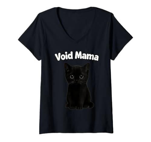 Damen Void Black Cat Mama Männer Frauen Kinder Geschenk T-Shirt mit V-Ausschnitt Damen Void Black Cat Mama Männer Frauen Kinder Geschenk T-Shirt mit V-Ausschnitt von Void Black Cat Mama