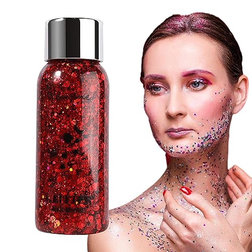 Flüssiger Glitzer-Lidschatten | Körperglitzergel - Langlebiger holografischer, klobiger flüssiger Glitzer-Pailletten-Kleber für Make-up, Lidschatten, Haare, Nägel, Schleim, Basteln Voihamy von Voihamy