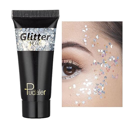 Glitzer-Haargel | Funkelnder Lidschatten, schnell trocknender holografischer Körperglitzer - Gesichts-Glitzer-Make-up für Frauen und Mädchen, Haar-Glitzer für Körper, Gesichtshaare und Lippen, Voihamy von Voihamy