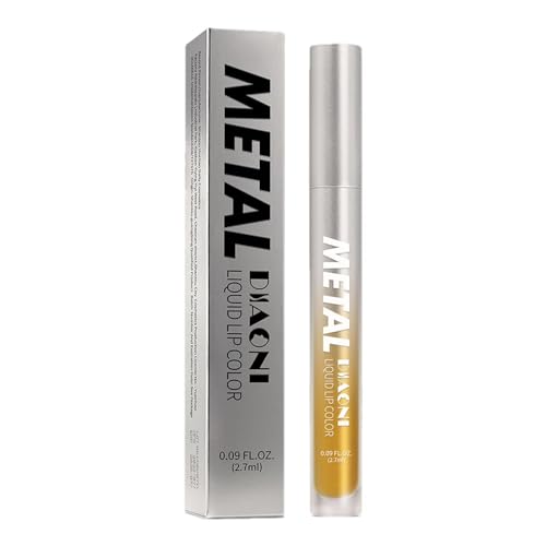 Gold Lipgloss,2-in-1-glänzender Lidschatten - 2,7 ml glänzender goldfarbener wasserfester Glanz, metallisch schimmernder, wischfester Glanz, langanhaltend glänzender Lidschatten für Voihamy von Voihamy