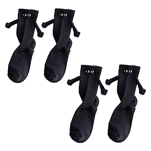 Lustige Socken Für Männer Und Frauen – Paar Socken Mit Magnetischem Saugnapf – Neuheits Cartoon Süße Socken | Paar Hand In Hand Socken | Unisex Mid-Tube 3D Pup-pe Socken Lustige Geschenke von Voihamy