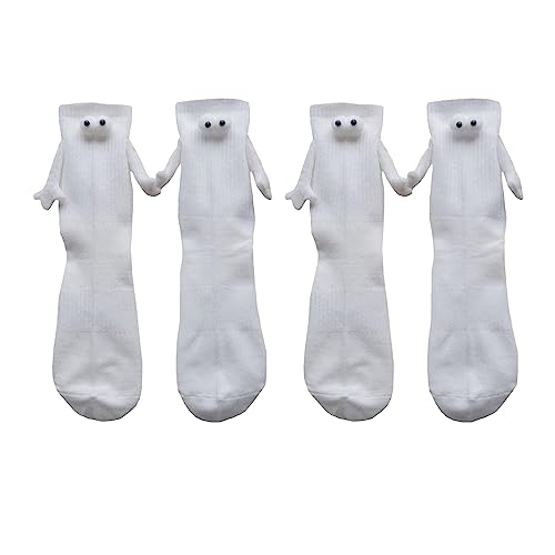 Lustige Socken Für Männer Und Frauen – Paar Socken Mit Magnetischem Saugnapf – Neuheits Cartoon Süße Socken | Paar Hand In Hand Socken | Unisex Mid-Tube 3D Pup-pe Socken Lustige Geschenke von Voihamy