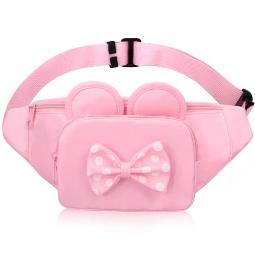 Niedliche Bauchtasche für Reisen, Disney-Bauchtasche, Damen, Bauchtasche, Mädchen, Minnie Maus, Bauchtasche, Wandern, Outdoor, Rosa, Niedliche Bauchtasche von Voikukka