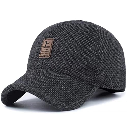 Herren Winter Warme Wolle Wolle Tweed Schirmmütze Baseball Cap Hut mit Falten Ohrenschützer Wärmer, A-schwarz, 56 Herren Winter Warme Wolle Wolle Tweed Schirmmütze Baseball Cap Hut mit Falten Ohrenschützer Wärmer, A-schwarz, 56 von VoilaLove
