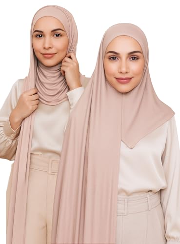 Voile Chic Vorgenähter Instant-Hijab-Kopftuch aus Premium-Jersey – Vanille von Voile Chic