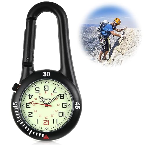 Taschenuhr Digital Schwesternuhr, Krankenschwester Uhren Uhr mit Clip Digital Taschenuhr, Kleine Taschenuhr Taschenuhr Klein Taschenuhr Outdoor für Krankenschwestern Kletterer Rucksack, Schwarz von Vokmon