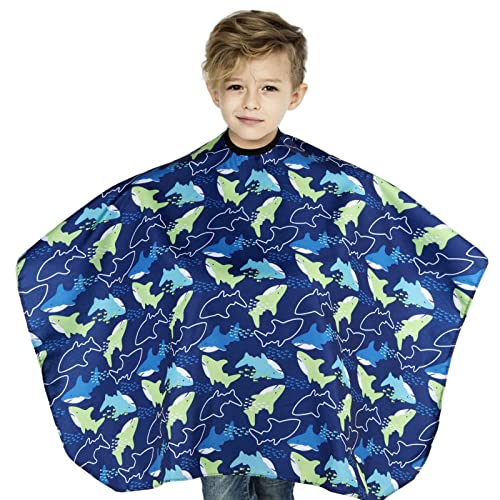 Vokmon Friseurumhang Kinder, Dolphin wasserdichte Kinder Barber Cape, Haar-Ausschnitt-Kleid Schürze Friseur-Abdeckungen Kleidverstellbarer Verschluss Haar Salon Cape von Vokmon