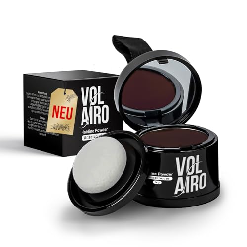 Volairo Ansatzpuder Dunkelblond 4g – Haar Concealer zur Haarverdichtung bei sichtbarem Haaransatz, wasserfestes Haar Make-up, kaschiert graue Haare und lichte Stellen für Frauen und Männer von Volairo