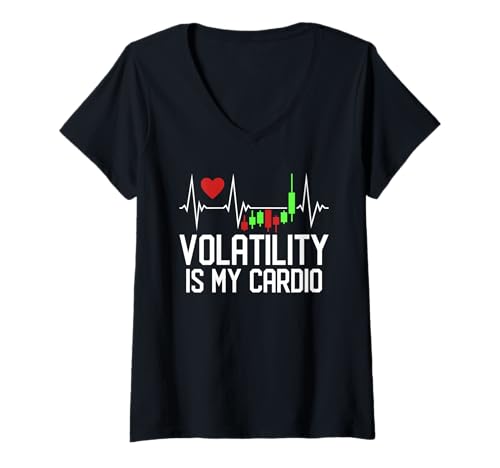 Damen Volatilität ist mein Herzschlag Candlestick Chart Heartbeat T-Shirt mit V-Ausschnitt Damen Volatilität ist mein Herzschlag Candlestick Chart Heartbeat T-Shirt mit V-Ausschnitt von Volatility Heartbeat Funny Designs