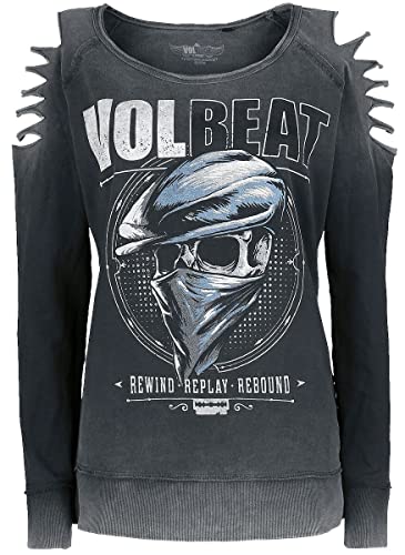 Volbeat Bandana Skull Frauen Sweatshirt grau L 95% Baumwolle, 5% Elasthan Band-Merch, Bands von Volbeat