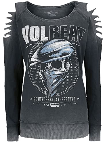 Volbeat Bandana Skull Frauen Sweatshirt grau M 95% Baumwolle, 5% Elasthan Band-Merch, Bands von Volbeat