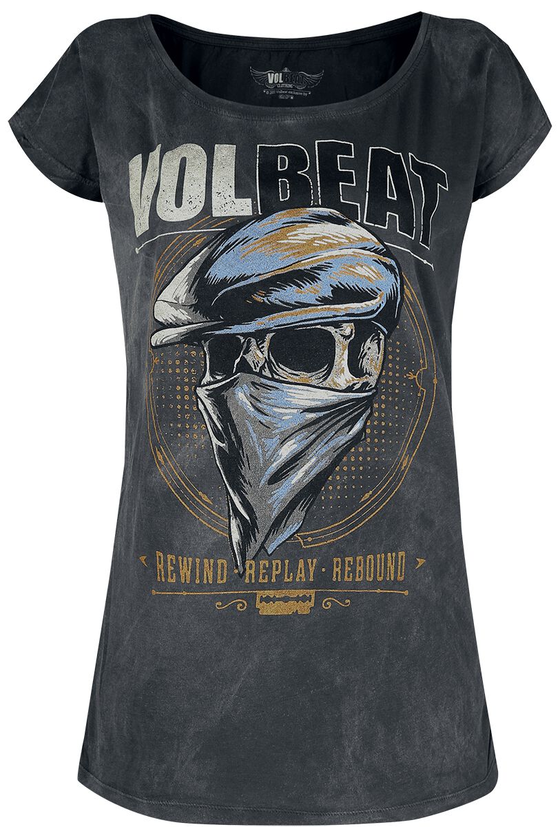 Volbeat Bandana Skull T-Shirt grau in 3XL von Volbeat