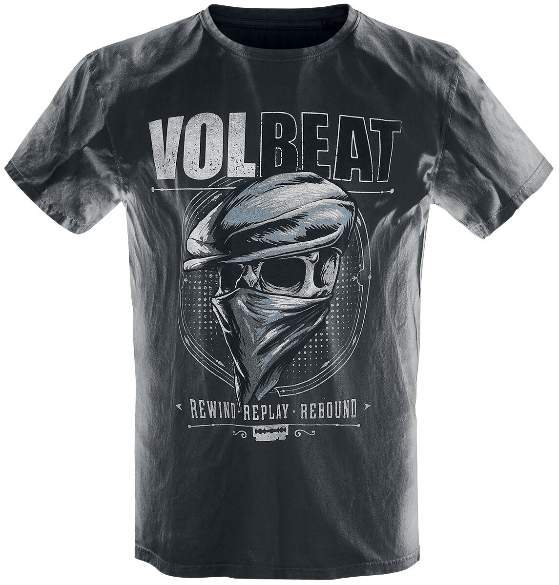 Volbeat Bandana Skull T-Shirt hellgrau schwarz in 3XL von Volbeat