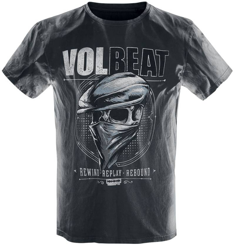 Volbeat Bandana Skull T-Shirt hellgrau schwarz in M von Volbeat