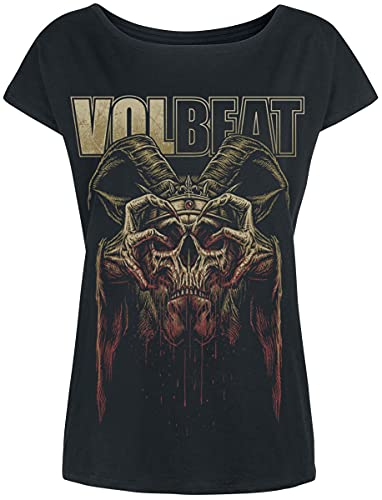 Volbeat Bleeding Crown Skull Frauen T-Shirt schwarz L 100% Baumwolle Band-Merch, Bands von Volbeat