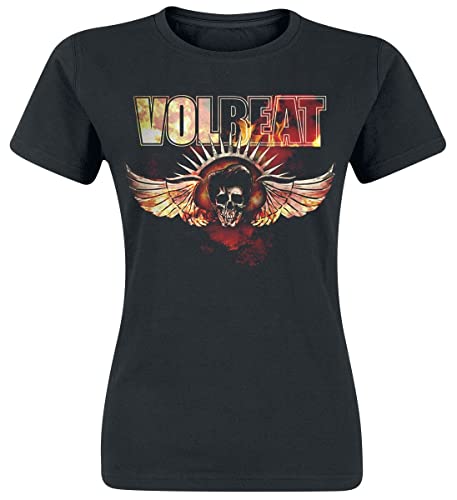 Volbeat Burning Skullwing Frauen T-Shirt schwarz S 100% Baumwolle Band-Merch, Bands, Nachhaltigkeit von Volbeat