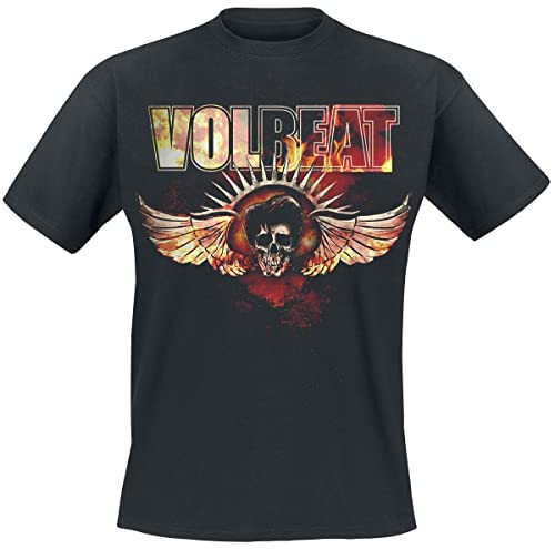 Volbeat Burning Skullwing Männer T-Shirt schwarz L 100% Baumwolle Band-Merch, Bands, Nachhaltigkeit von Volbeat