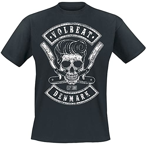 Volbeat Denmark Skull Männer T-Shirt schwarz 4XL 100% Baumwolle Band-Merch, Bands, Nachhaltigkeit von Volbeat