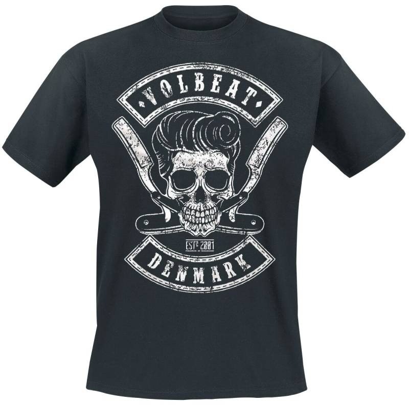 Volbeat Denmark Skull T-Shirt schwarz in 4XL von Volbeat