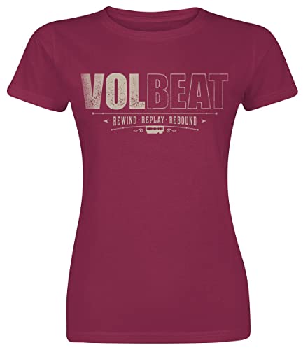 Volbeat Distressed Logo Frauen T-Shirt rot L 100% Baumwolle Band-Merch, Bands, Nachhaltigkeit von Volbeat