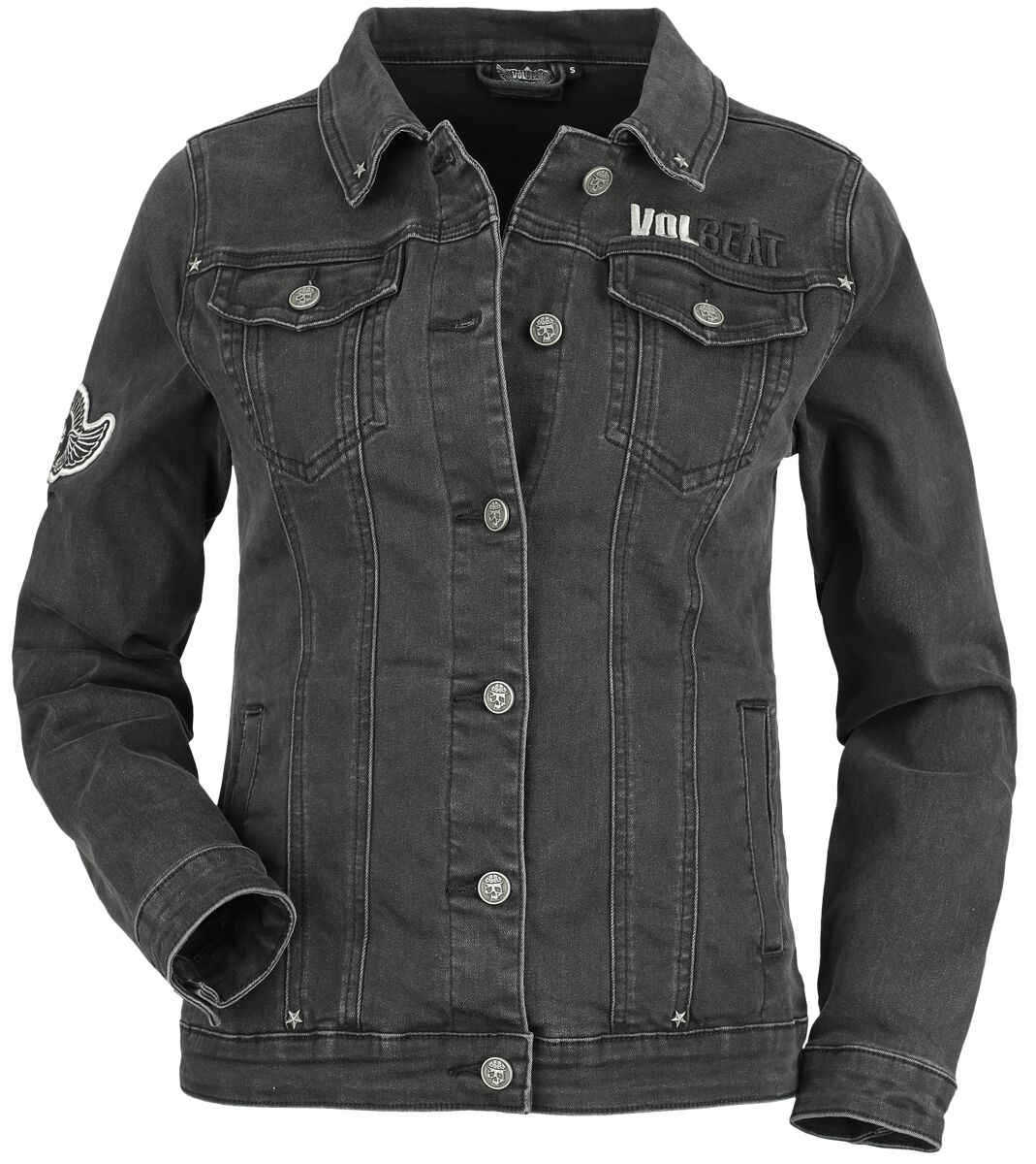 Volbeat Jeansjacke - EMP Signature Collection - S bis XXL - für Damen - Größe L - schwarz  - EMP exklusives Merchandise! von Volbeat