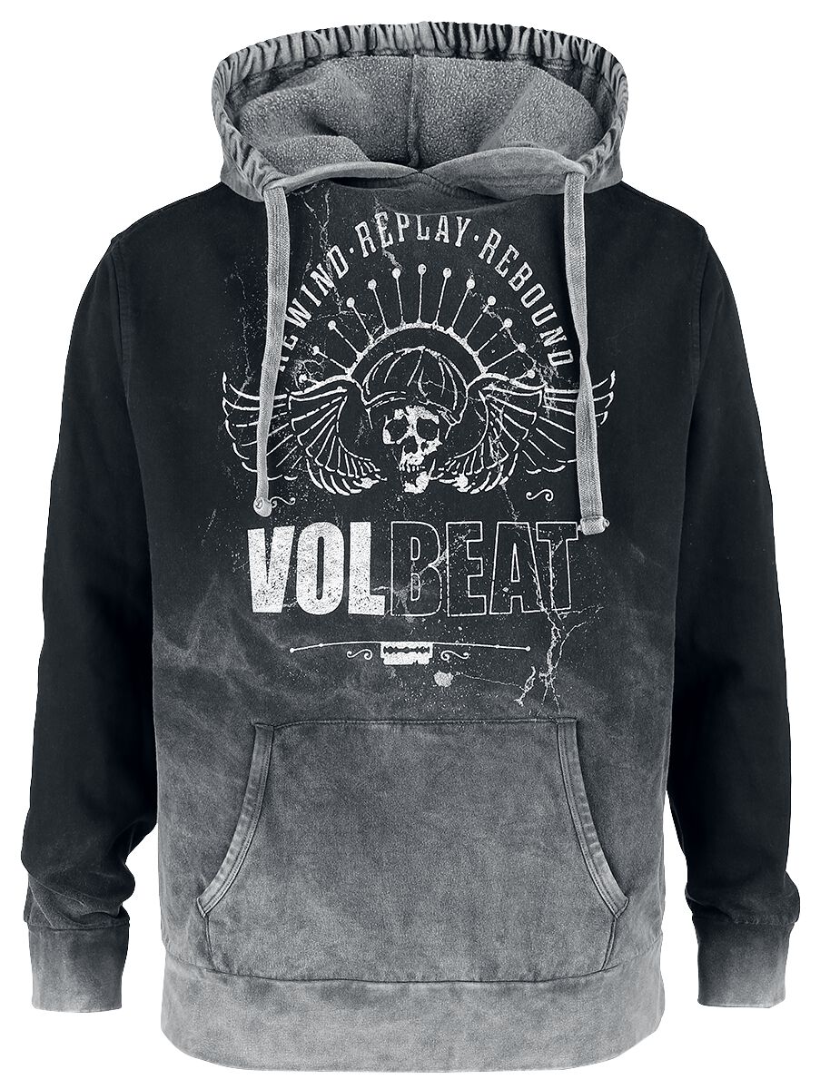 Volbeat Kapuzenpullover - Rewind, replay, rebound - S bis L - für Männer - Größe S - grau  - EMP exklusives Merchandise! von Volbeat