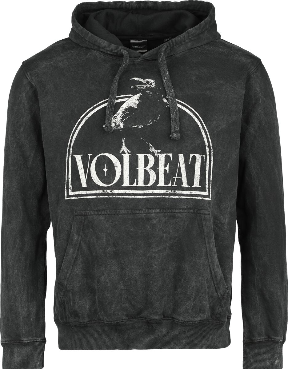 Volbeat Kapuzenpullover - Skull Raven - S bis XXL - für Männer - Größe S - anthrazit  - Lizenziertes Merchandise! von Volbeat
