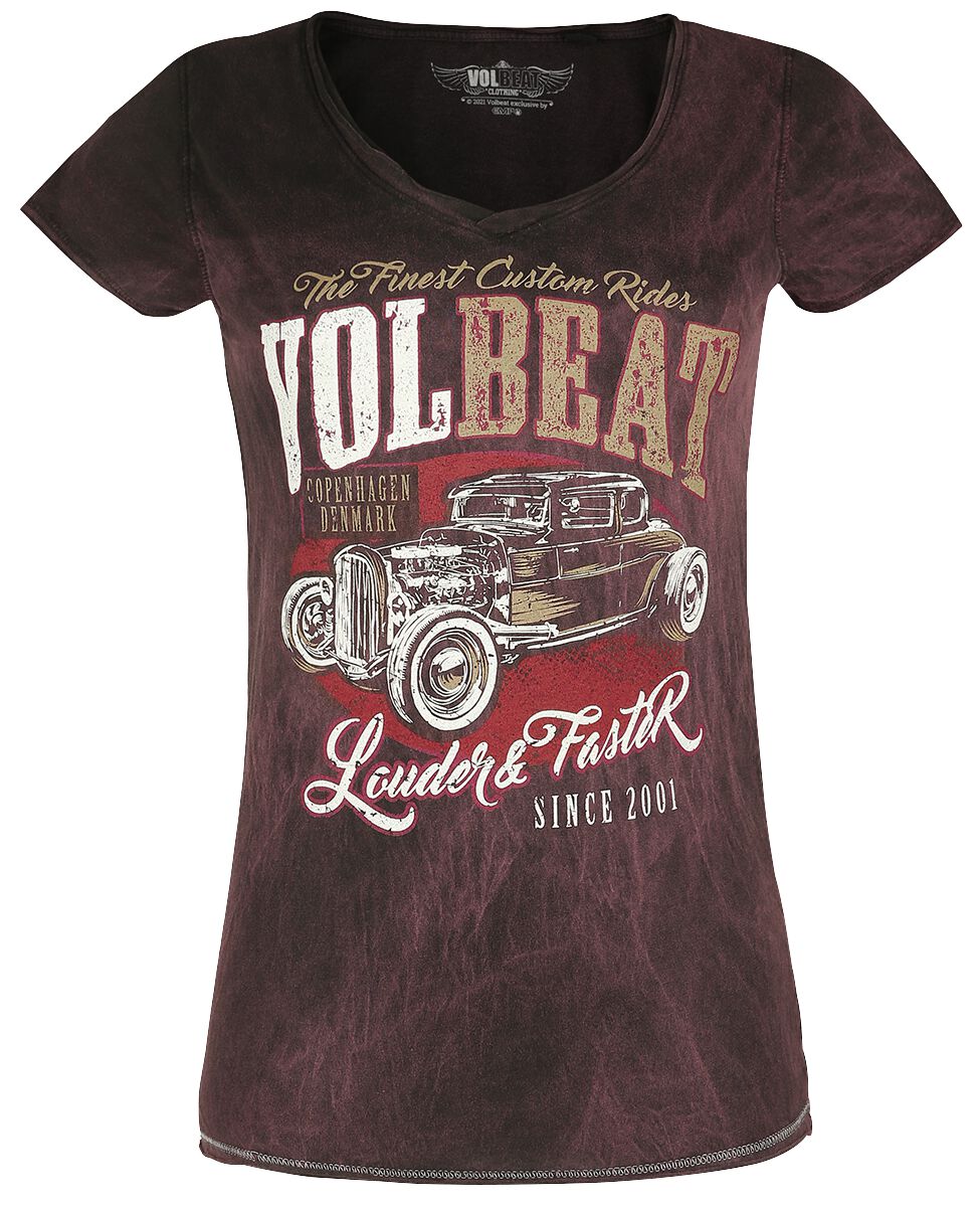 Volbeat Louder And Faster T-Shirt dunkelrot in S von Volbeat