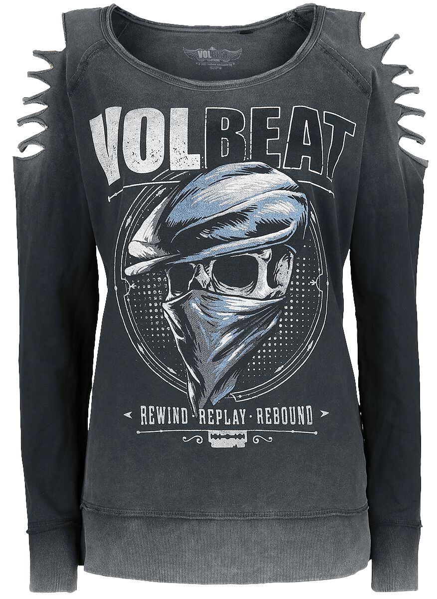 Volbeat Sweatshirt - Bandana Skull - S bis XXL - für Damen - Größe M - grau  - EMP exklusives Merchandise! von Volbeat