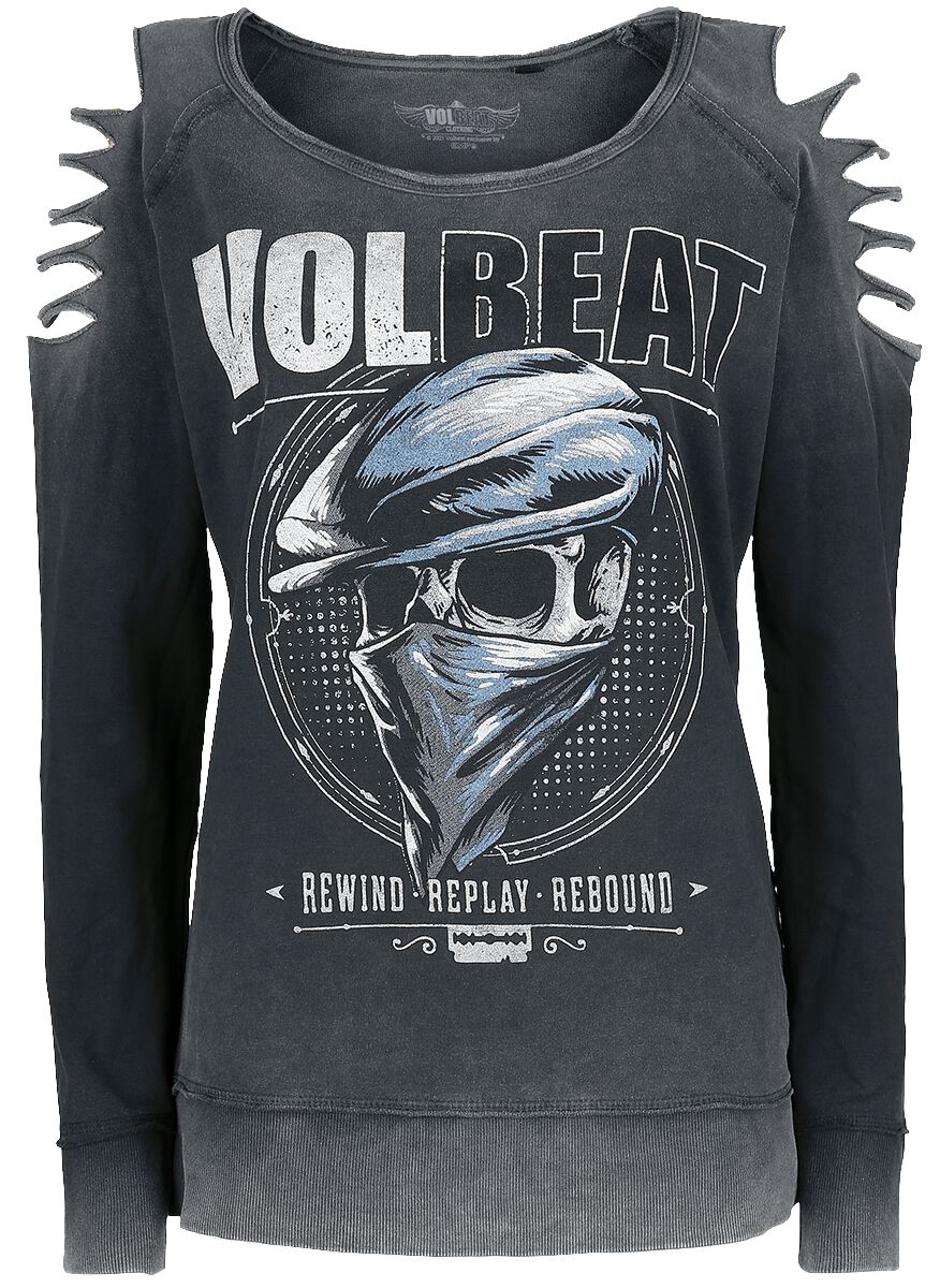Volbeat Sweatshirt - Bandana Skull - S bis XXL - für Damen - Größe S - grau  - EMP exklusives Merchandise! von Volbeat