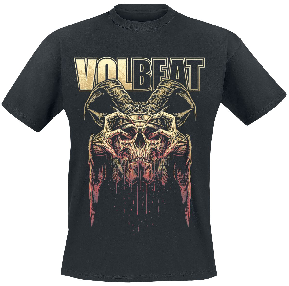 Volbeat T-Shirt - Bleeding Crown Skull - S bis 5XL - für Männer - Größe 4XL - schwarz  - EMP exklusives Merchandise! von Volbeat