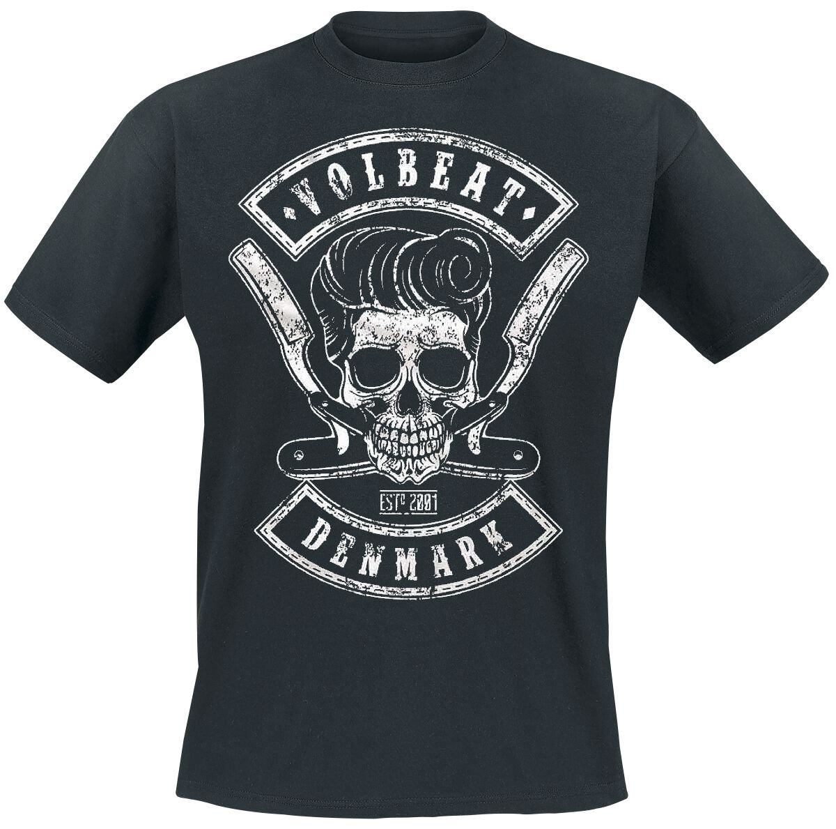 Volbeat T-Shirt - Denmark Skull - S bis 5XL - für Männer - Größe XXL - schwarz  - EMP exklusives Merchandise! von Volbeat