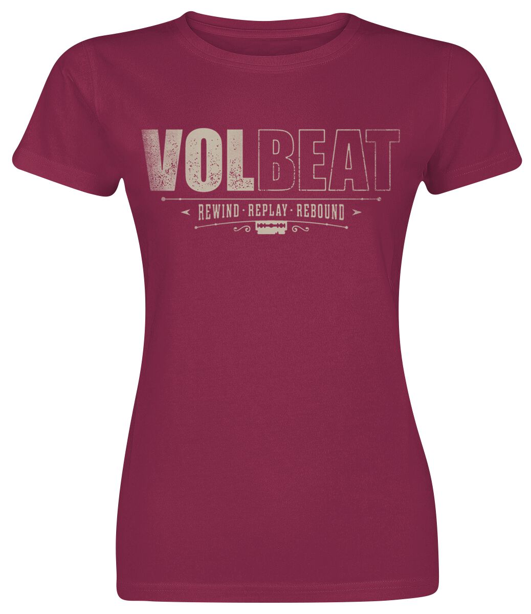 Volbeat T-Shirt - Distressed Logo - S bis XXL - für Damen - Größe S - rot  - EMP exklusives Merchandise! von Volbeat