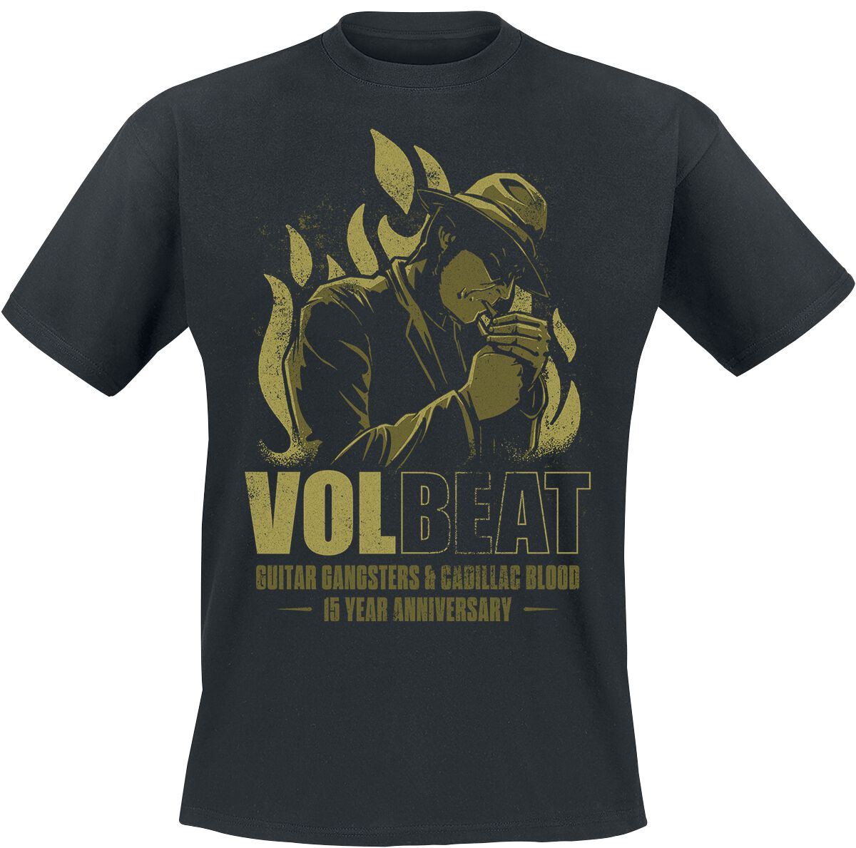 Volbeat T-Shirt - Guitar Gangsters & Cadillac Blood 15th Anniversary - S bis L - für Männer - Größe M - schwarz  - EMP exklusives Merchandise! von Volbeat