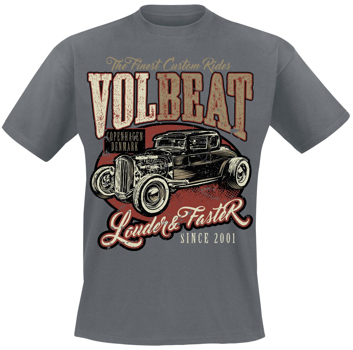 Volbeat T-Shirt - Louder And Faster - S bis XXL - für Männer - Größe M - grau  - EMP exklusives Merchandise! von Volbeat