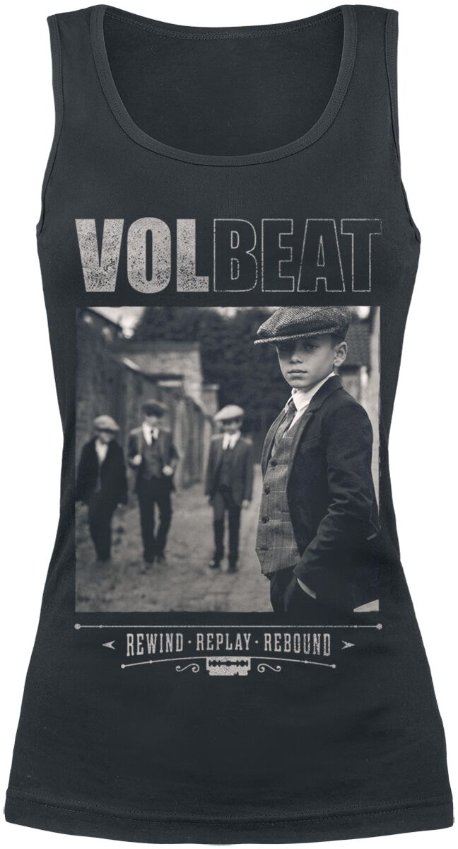 Volbeat Top - Cover - Rewind, Replay, Rebound - S bis XXL - für Damen - Größe XXL - schwarz  - EMP exklusives Merchandise! von Volbeat