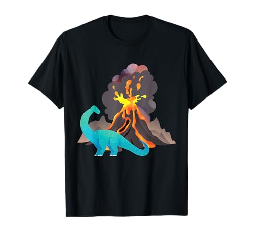 Kinder Vulkan Dinosaurier Brachiosaurus Lava Vulkanausbruch T-Shirt Kinder Vulkan Dinosaurier Brachiosaurus Lava Vulkanausbruch T-Shirt von Volcano Children & Dinosaur Lava Kids Gift Idea