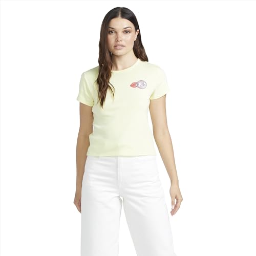 Volcom Damen Have a Clue Kurzarm T-Shirt, Zitrone, Klein von Volcom