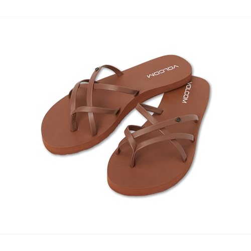 Volcom Damen New School Flip Flop Sandale, Cognac, 35.5 EU von Volcom