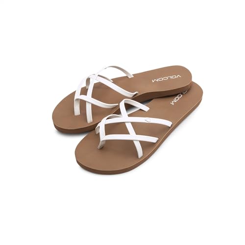 Volcom Damen New School Flip Flop Sandale, Weiß - Neu, 42 EU von Volcom