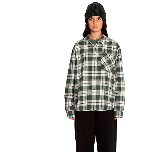 VOLCOM Damen Plaid to Meet U Ls Langarmhemd, grün (Dark Pine), S von Volcom