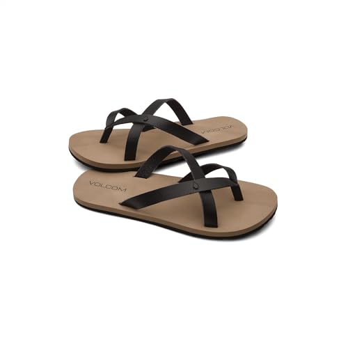 Volcom Damen-Sandalen mit 2 Stufen, Zehentrenner, Schwarz, 7 von Volcom