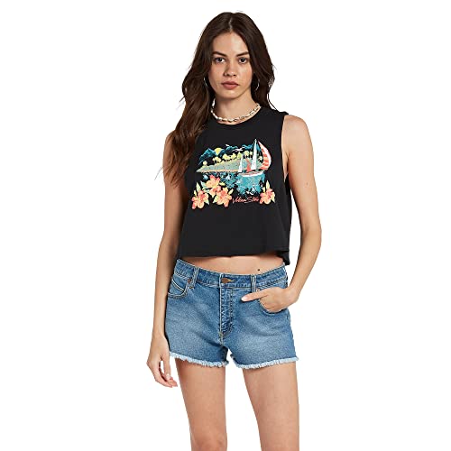 Volcom Damen Stone Hour Crop Tank T-Shirt, schwarz, Mittel von Volcom