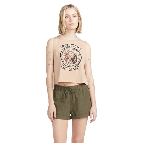 Volcom Damen Stone Hour Crop Tank Top, Sandsturm, XX-Large Volcom Damen Stone Hour Crop Tank Top, Sandsturm, XX-Large von Volcom