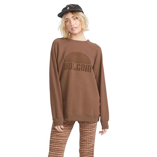 Volcom Damen Stone Magic Boyfriend Crew Fleece Sweatshirt, Bear Brown, XL von Volcom
