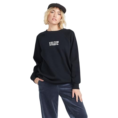 Volcom Damen Stone Magic Boyfriend Crew Fleece Sweatshirt, Schwarz 424, XL von Volcom