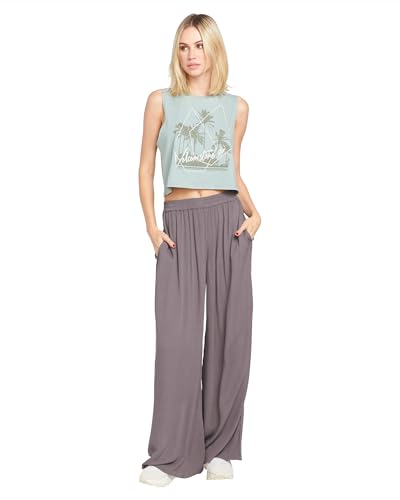 Volcom Damen Stoneshine Junki Wide Leg Beach Pant Hose, grau dunkel, M Volcom Damen Stoneshine Junki Wide Leg Beach Pant Hose, grau dunkel, M von Volcom