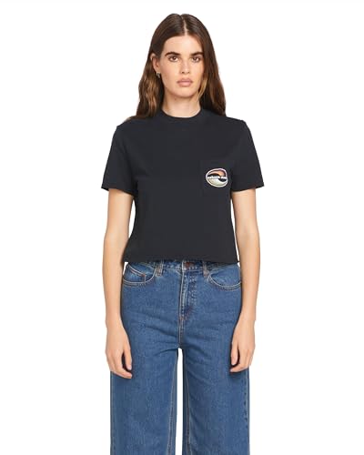Volcom Damen-T-Shirt mit Taschenziffernblatt, kurzärmelig, Schwarz 324, X-Groß von Volcom